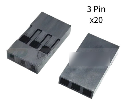 Conector Dupont 3 Pin Housing Plástico 1 Fila 2.54mm Kit 20