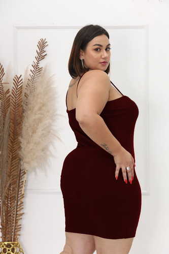 Vestido Tubinho Tubo Midi Liso Alcinha P Ao Plus Size Alça 