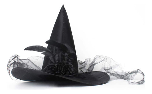 Justotry Magic Master - Sombrero De Bruja Negro Para Fiesta