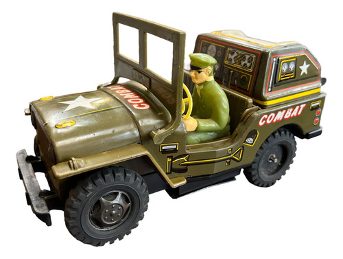 Jeep Combat Trade Mark Modern Toys Japan Lata Década 70 Raro