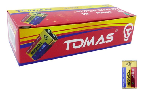 Pack De 10 Baterías 9v Tomas Super Quality 6f22 