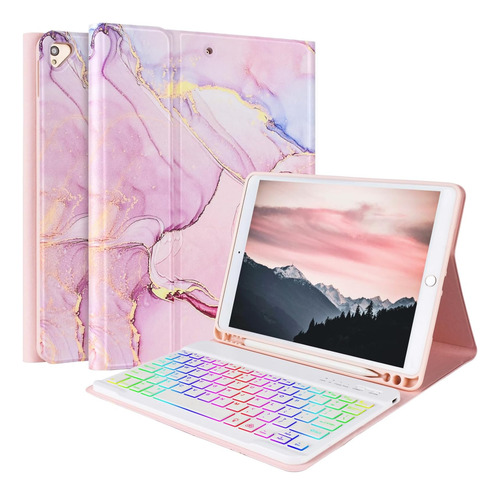 Funda C/teclado Fuwang Para iPad 2021 9g/8g/7g 10.2inch Pink