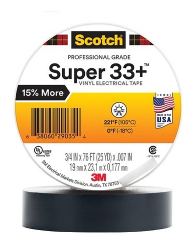 Tape Eléctrico Super 33 3m 3/4 X 23mts 