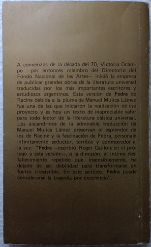 Fedra. Racine, En Francés Y Castellano. (Usado)