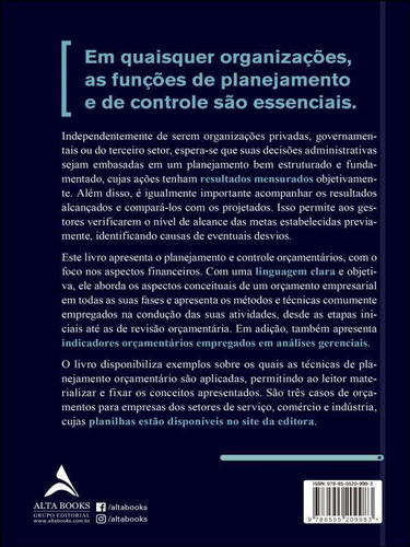 Planejamento E Controle Orçamentário: Abordagem Prática Para Elaborar Orçamentos Empresariais, De Correia Neto, Jocildo Figueiredo. Editora Alta Books, Capa Mole Em Português