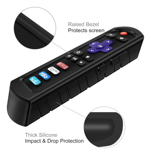 Funda Protectora Roku Steaming Stick 3600r Silicona Negro Negro