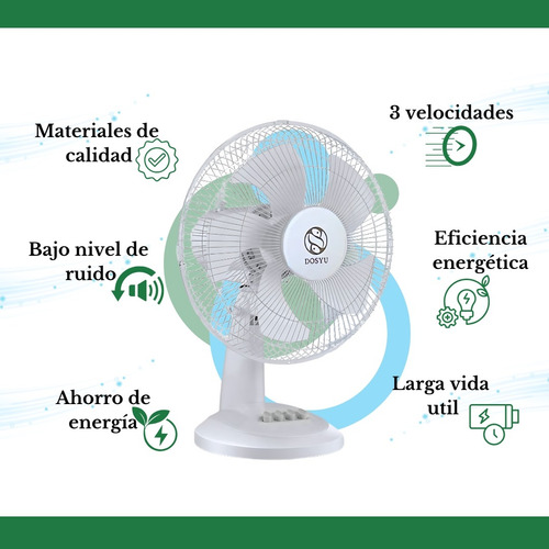 Ventilador Escritorio Abanico Personal Mesa 5 Aspas Dosyu