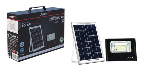 Imagem 3 de 5 de Refletor Solare 100w Branco Frio 6500k Avant Placa Solar