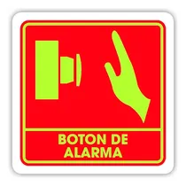 Comprar Señalamiento Botón De Alarma 20x20 Seguridad Fotoluminiscent
