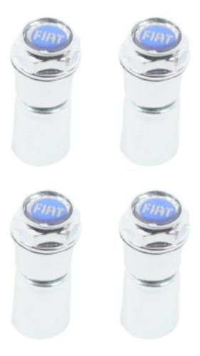 Capa Pino Bico Roda Valvula Cromada Fiat Azul Uno Palio Mobi