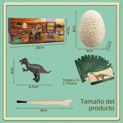 12 Pzs Huevos De Dinosaurio, Set De Dinosaurios Con