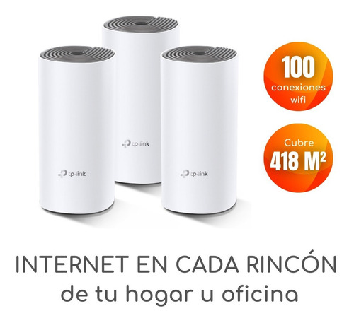 Imagen 1 de 5 de Router, Extensor. Ap Wi-fi Mesh Tp-link Deco E4 3 Unidades