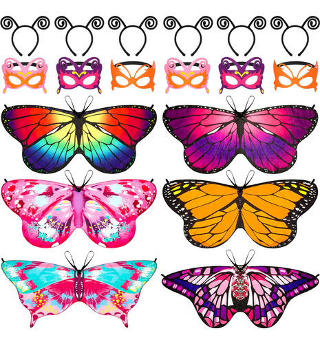 Juego De 6 Disfraces De Mariposa De Hadas Para Niñas, Disf.