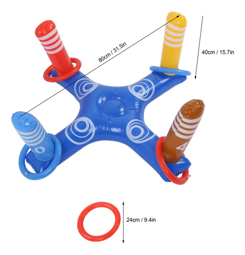 Juego Inflable Lanzamiento Aros Dinámico Alberca Piscina Set