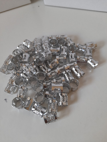 50 Cuff Plateados Para Decorar Trenzas, Peinados Y Rastas
