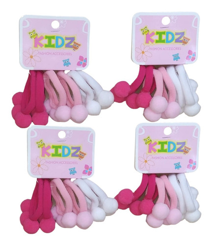 Elástico Infantil Resistente Pompom Kit Com 24 Coloridos