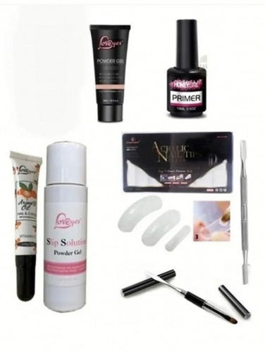 Kit Uñas Polygel, Acrilic Gel, Moldes, Pincel Más Otro