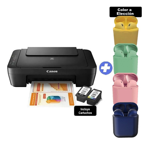 Impresora Canon Multifuncion Fotocopia Escanea + Auriculares