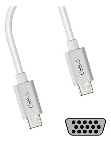 Adaptador Usb C - Vga Video Hd Plug And Play Pc Windows