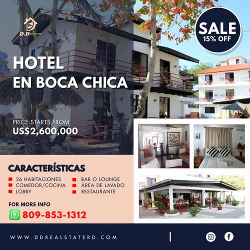 Hotel En 1ra Línea De Playa - Boca Chica 