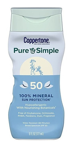 Bloqueador Coppertone Pure & Simple Protector Solar Spf 50