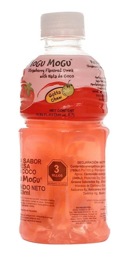 Bebida Mogu Mogu Sabor Fresa Con Nata De Coco 320ml