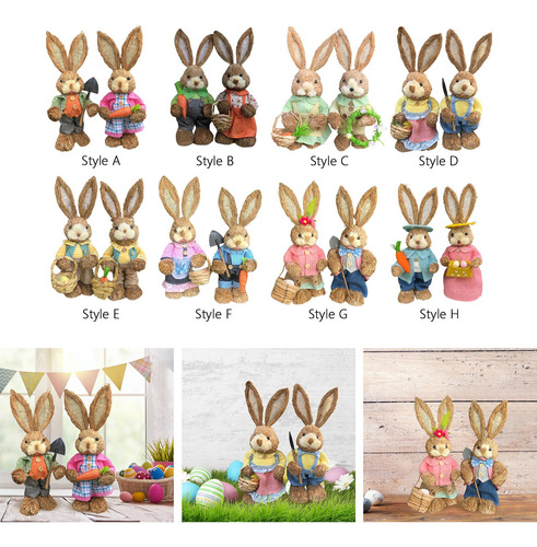 2 Figuras De Conejo De Pascua Con Forma De Conejo, Piezas