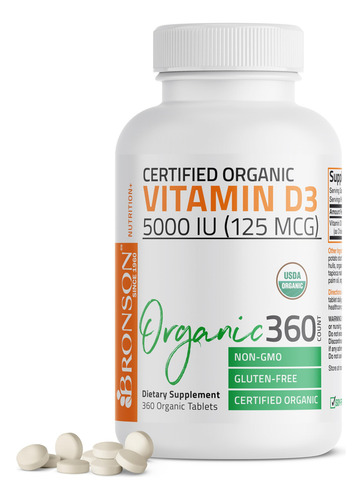 Bronson Vitamina D3 Orgánica 5000 Ui 360 Tabletas