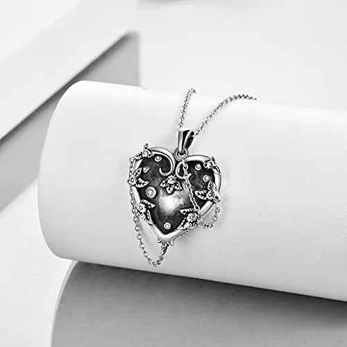Collar Con Colgante De Corazón De Bruja, Joyería Gótica De P
