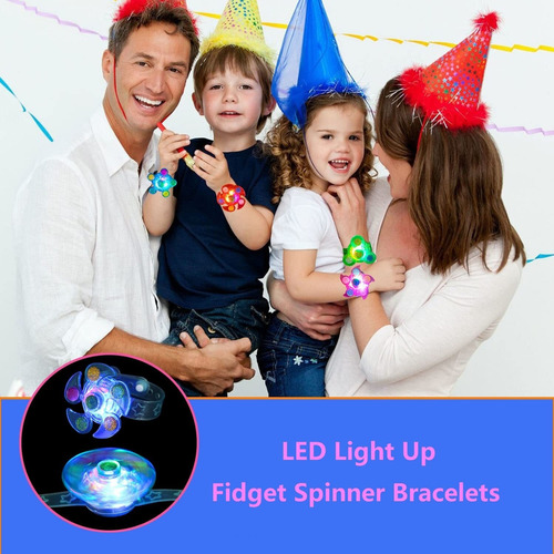 25 Pcs Pulseras Giratorias Con Luz Led, Recuerdos De Fiesta