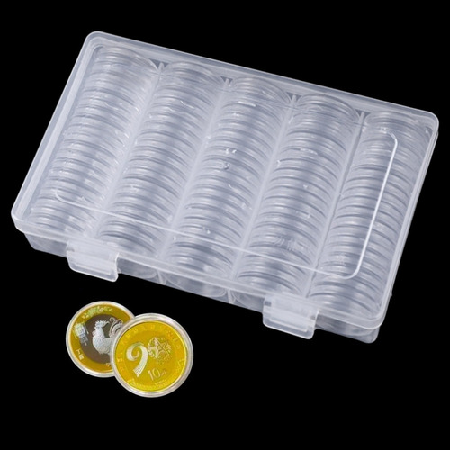Estuche Para Cápsulas De Monedas De 100 Piezas De 25 Mm Con