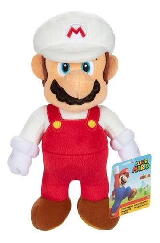Brinquedo Pelucia Super Mario 23cm Fire Mario Candide 3131
