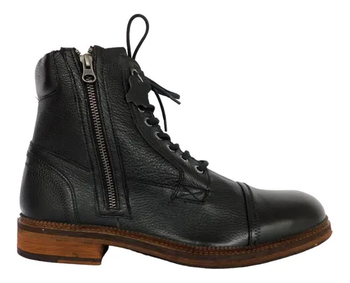 Bota Para Hombre Casual Negras 100 Piel Fabian Arenas 4311