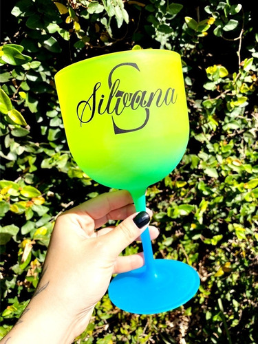50 Taça Gin Sunset Neon Personalizadas 600ml Degradê Fr/v
