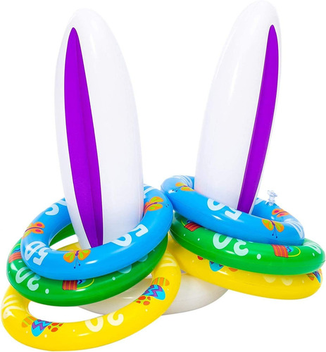 Joyin Inflatable Bunny Ear Ring Toss Game (3 Sets  18 Rings)