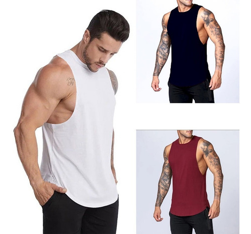 3 Camisillas Esqueletos Entrenar Gym Hombre  Fittnes