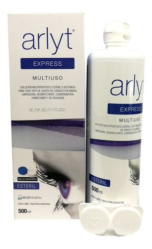Imagen 4 de 6 de Arlyt Express 500 Ml Solucion Para Lentes Contacto + Estuche
