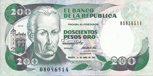 Colombia  200 Pesos 1 Abril 1991