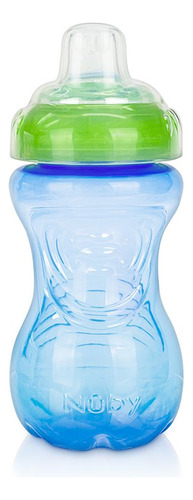 Copo Transição Nûby Antivazamento Bico De Silicone 300ml Cor Azul e Verde