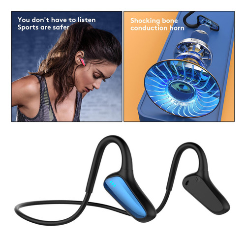 L Auriculares Inalámbricos De Conducción Ósea Azules