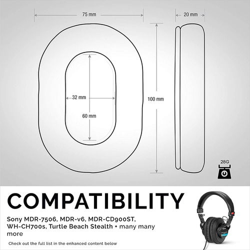 Almohadillas Brainwavz Auriculares Repuesto Sony Mdr Y Mas