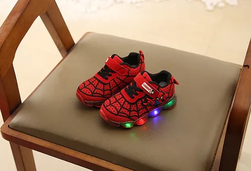 Zapatos Con Luz Spiderman Para Niños Zapatos Con Luz Led