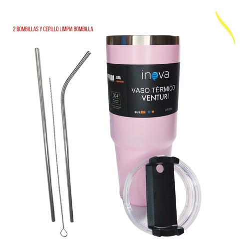 Imagen 4 de 9 de Vaso Acero Inoxidable Frio Calor Auto Camping 900ml Inova