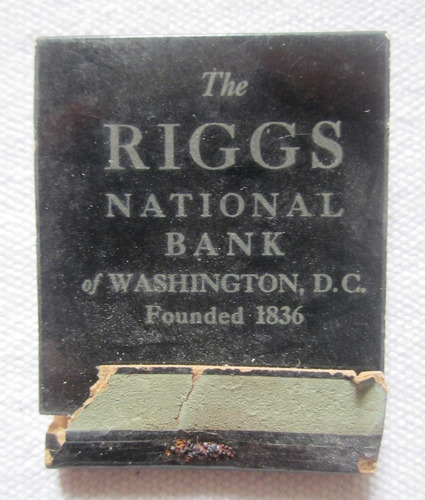 Antigua Caja De Fosforos The Riggs National Bank Usa