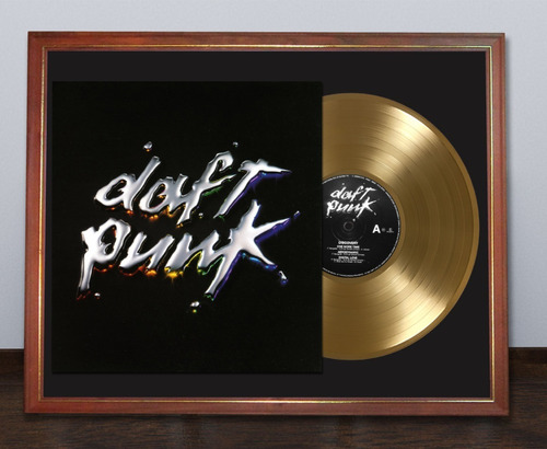 Daft Punk Discovery Tapa Lp Y Disco De Oro