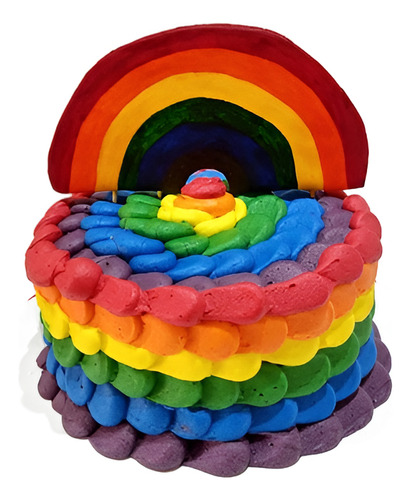Super Torta Arcoiris Con Arcoiris Comestible