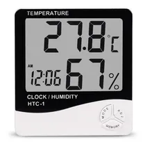 Comprar 2 Pzas Higrometro Digital Termometro Humedad Reloj Alarma