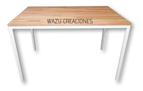 Mesa De Comedor En Hierro Y Madera Finger Indusrial Wazu