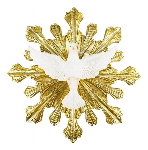 Espírito Santo Dourado Imagem Religiosa Em Resina 30 Cm