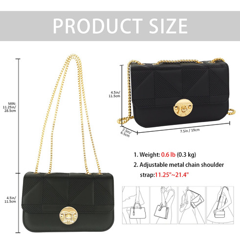 Port&lotus Bolso Acampanado De Poliuretano - Embrague Cadena